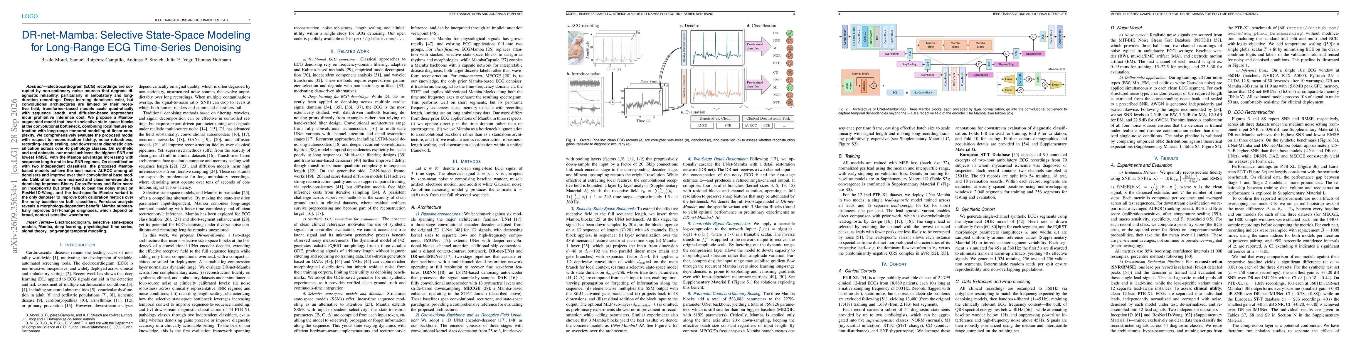 Thumbnail for DR-net-Mamba: Selective State-Space Modeling for Long-Range ECG Time-Series Denoising