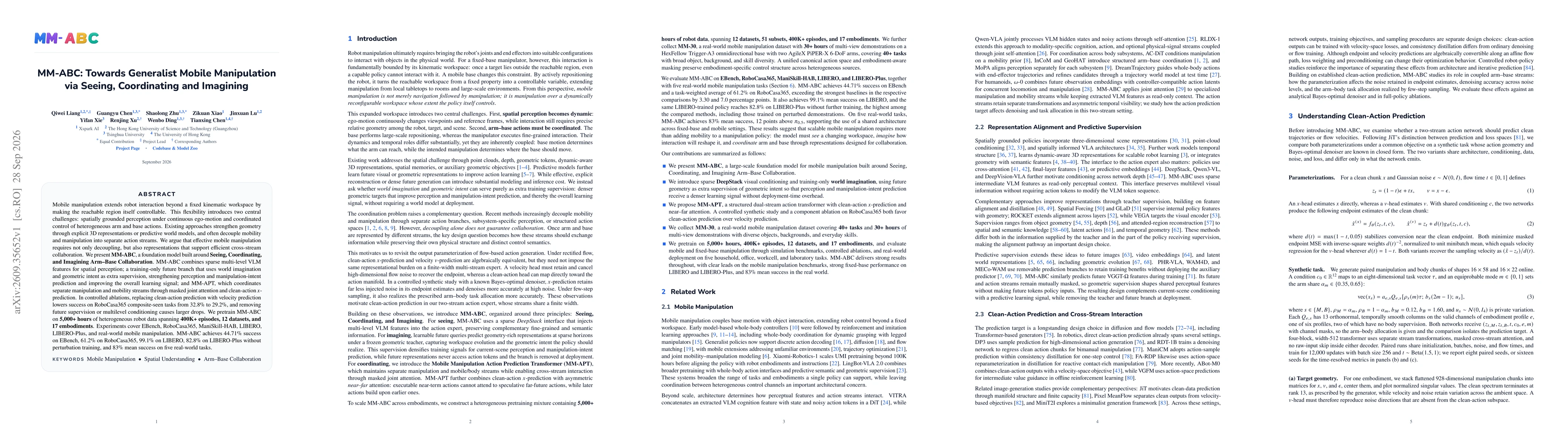 Thumbnail for MM-ABC: Towards Generalist Mobile Manipulation via Seeing, Coordinating and Imagining