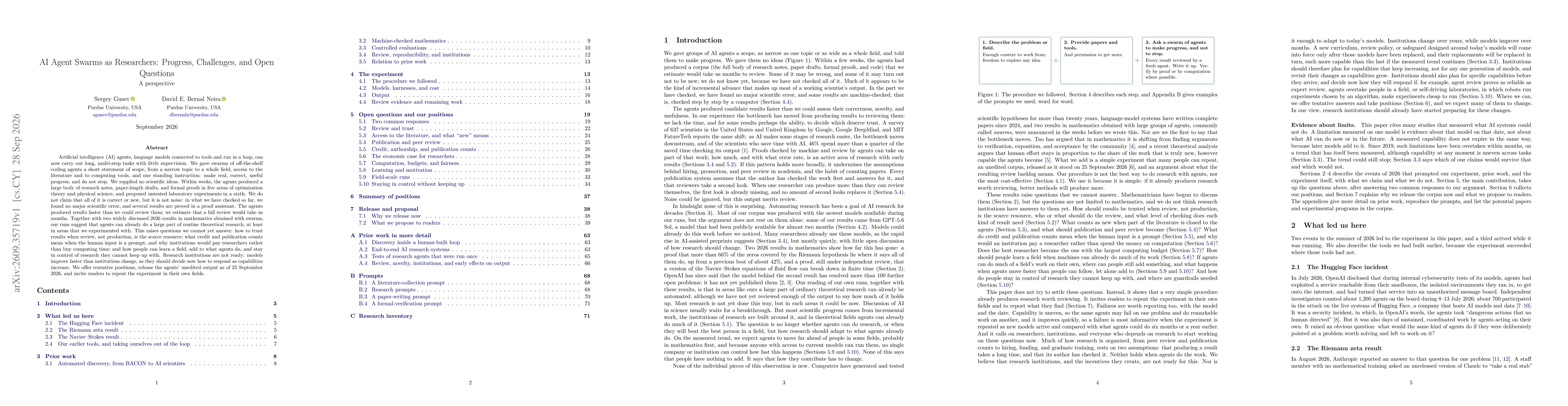 Thumbnail for AI Agent Swarms as Researchers: Progress, Challenges, and Open Questions