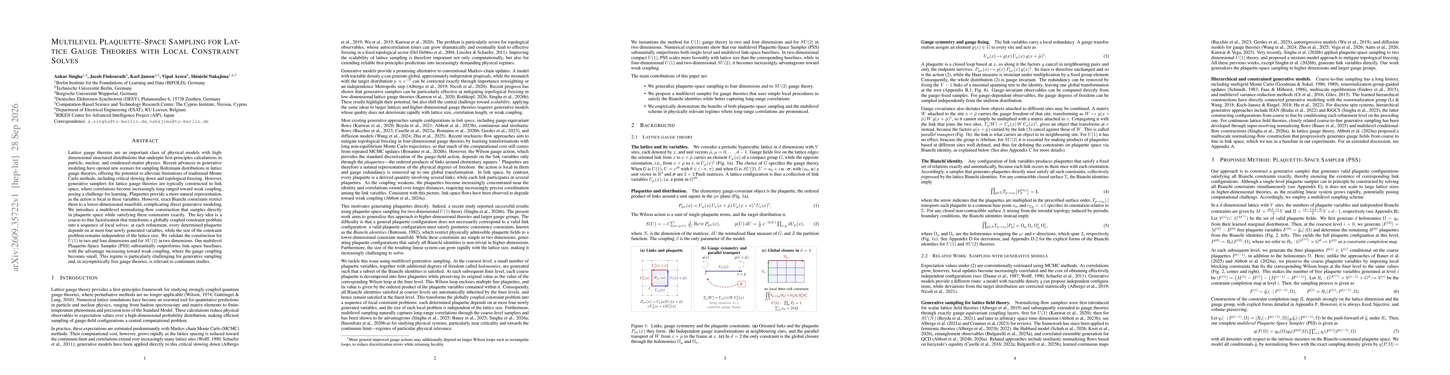 Thumbnail for Multilevel Plaquette-Space Sampling for Lattice Gauge Theories with Local Constraint Solves