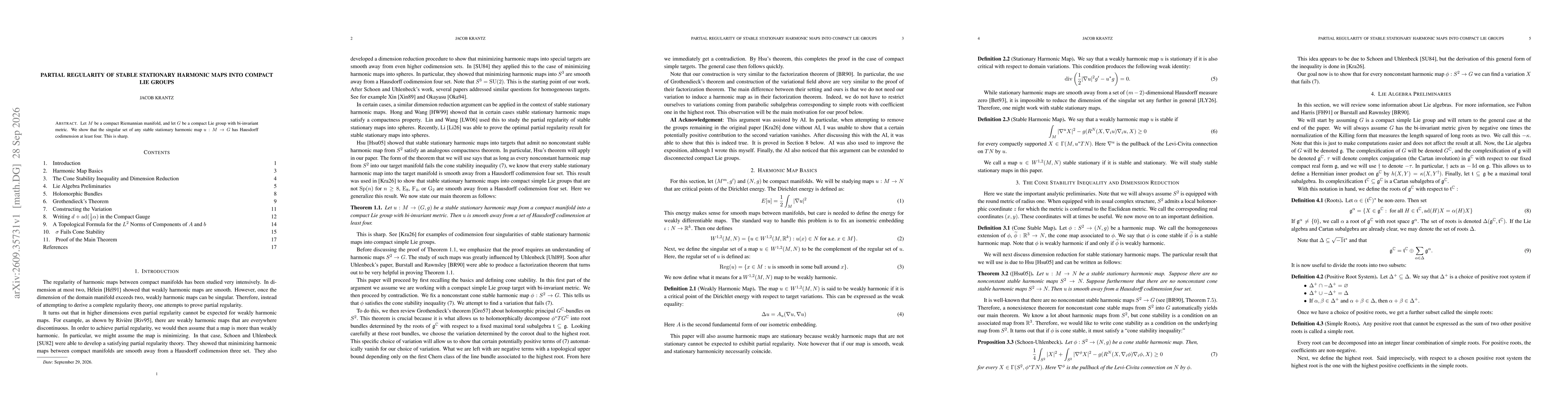 Thumbnail for Partial Regularity of Stable Stationary Harmonic Maps into Compact Lie Groups