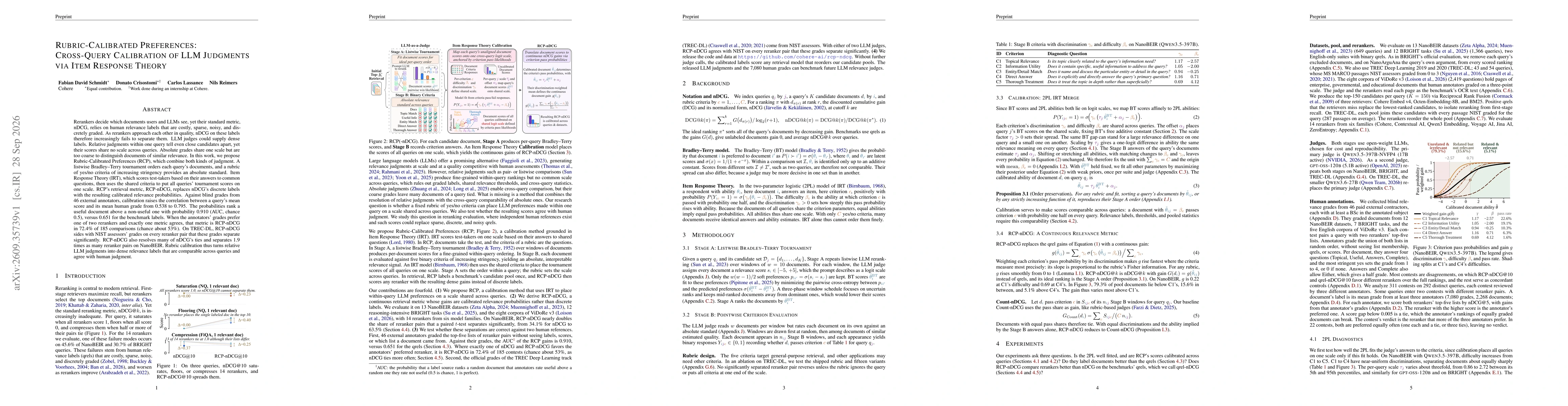 Thumbnail for Rubric-Calibrated Preferences: Cross-Query Calibration of LLM Judgments via Item Response Theory