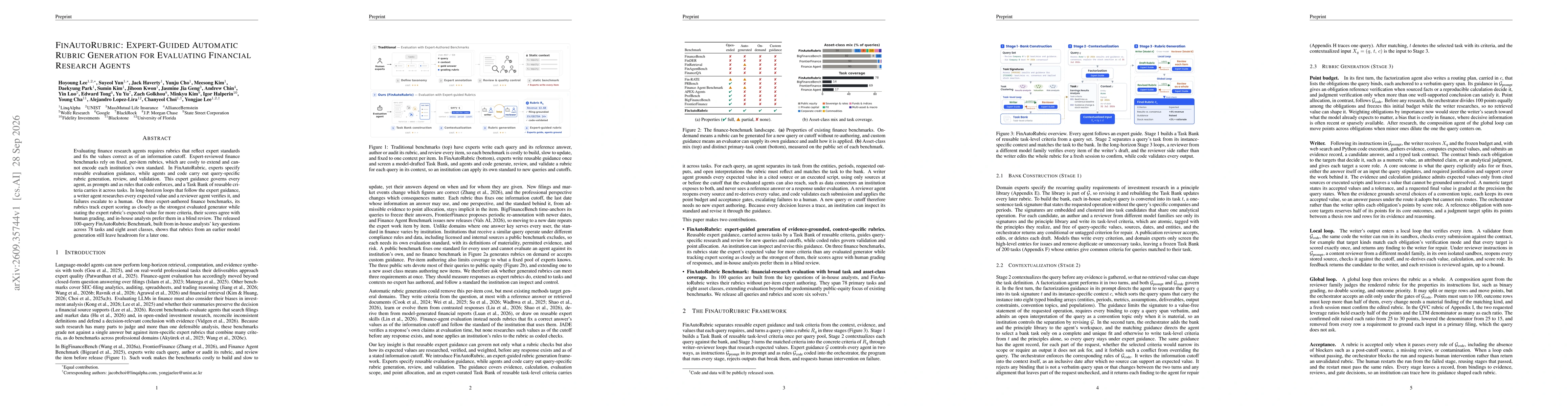 Thumbnail for FinAutoRubric: Expert-Guided Automatic Rubric Generation for Evaluating Financial Research Agents