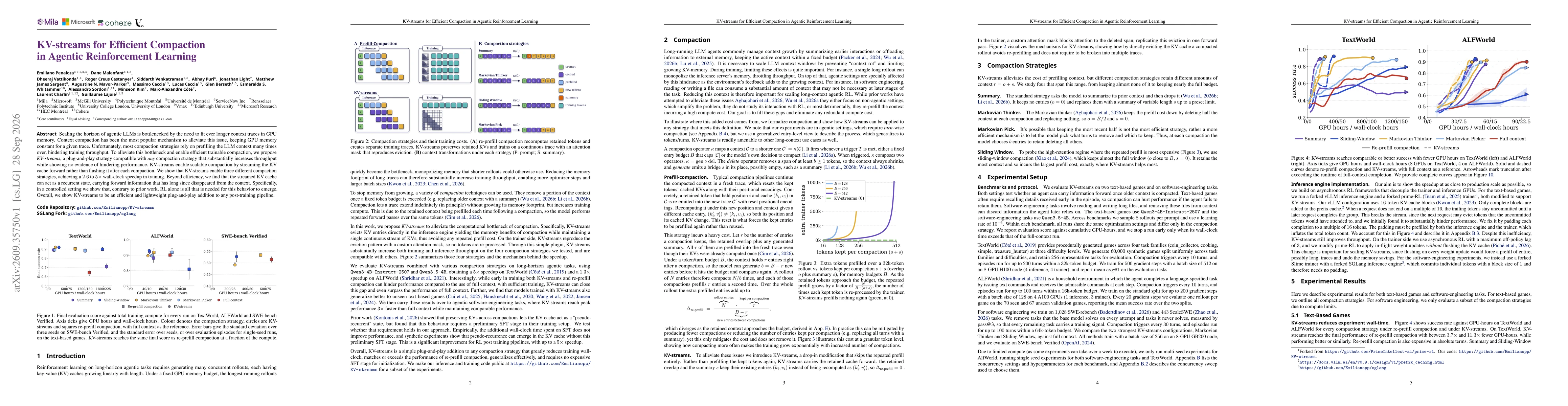Thumbnail for KV-streams for Efficient Compaction in Agentic Reinforcement Learning