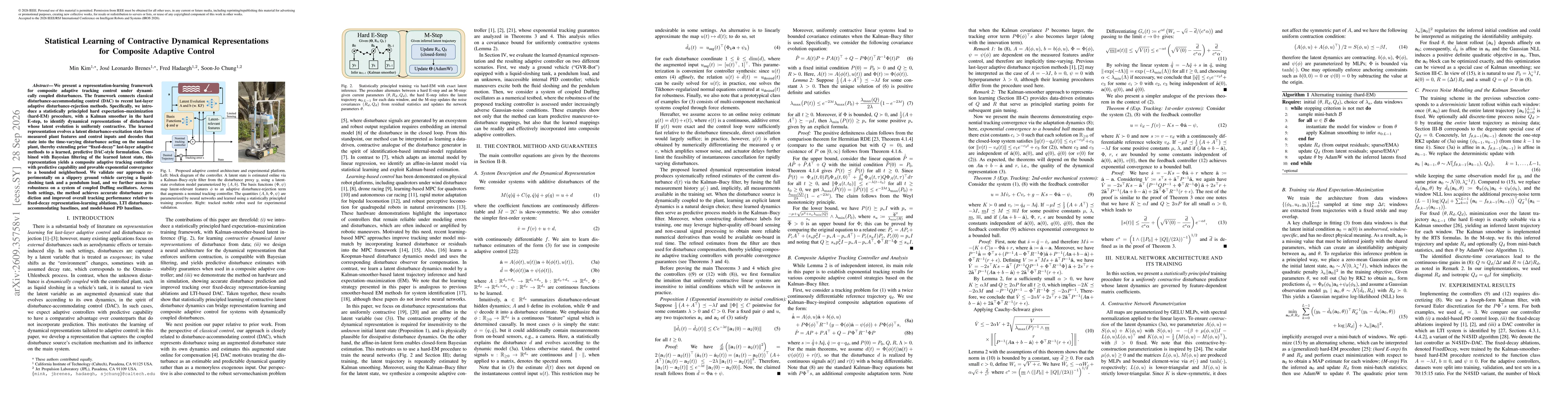 Thumbnail for Statistical Learning of Contractive Dynamical Representations for Composite Adaptive Control