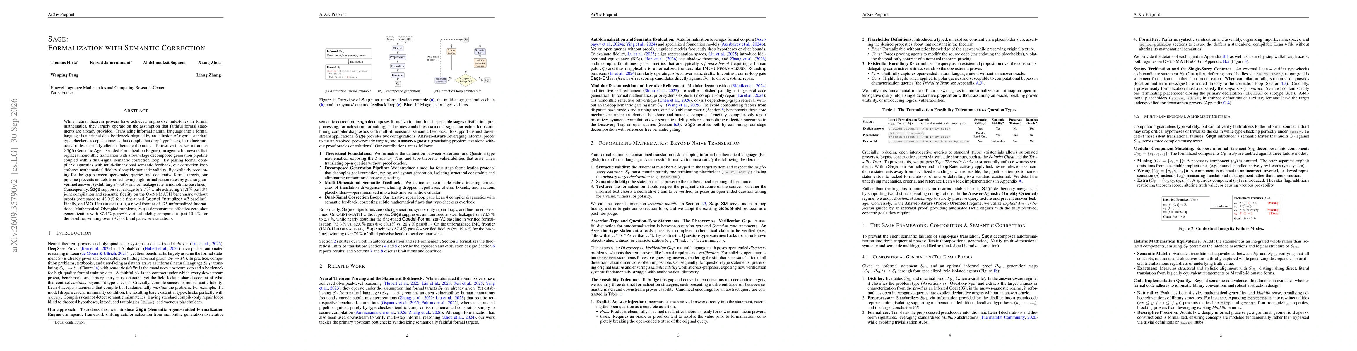 Thumbnail for Sage: Formalization with Semantic Correction