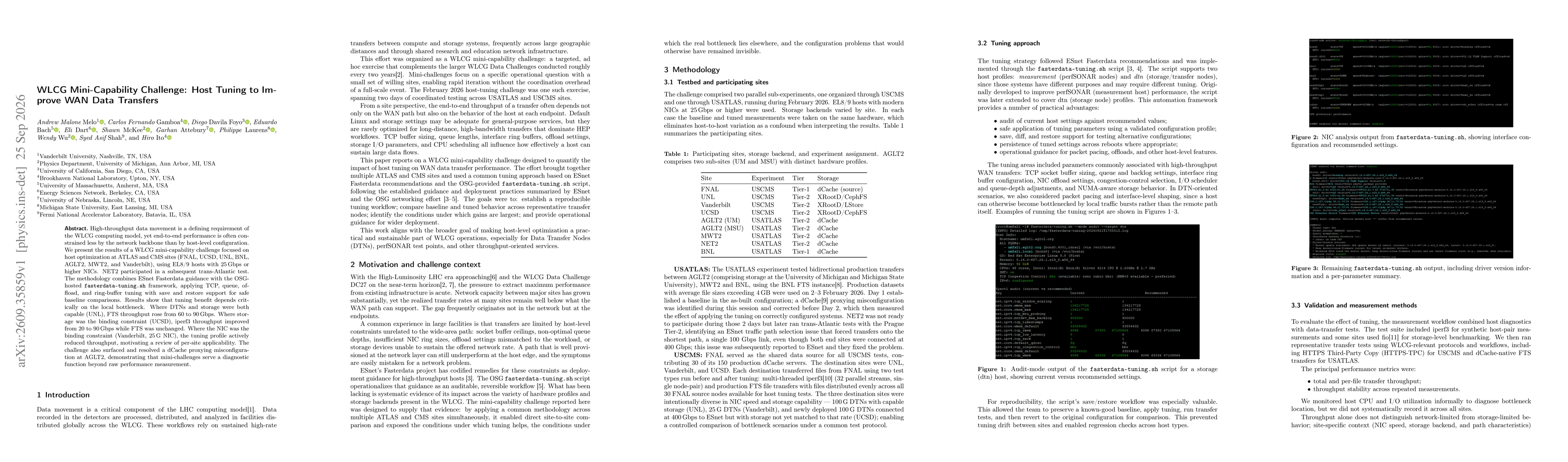 Thumbnail for WLCG Mini-Capability Challenge: Host Tuning to Im- prove WAN Data Transfers