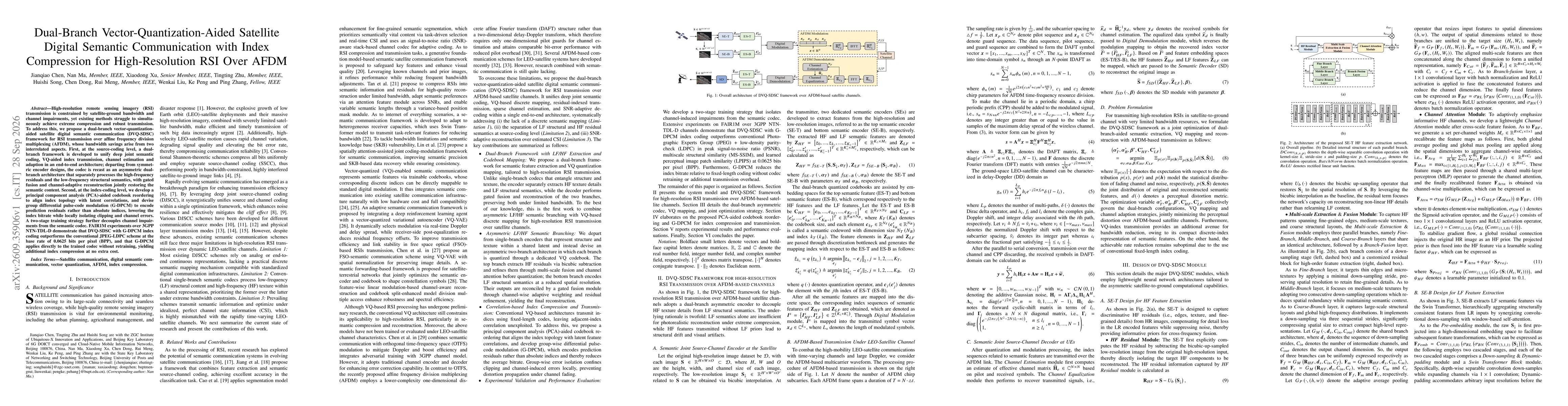 Thumbnail for Dual-Branch Vector-Quantization-Aided Satellite Digital Semantic Communication with Index Compression for High-Resolution RSI Over AFDM