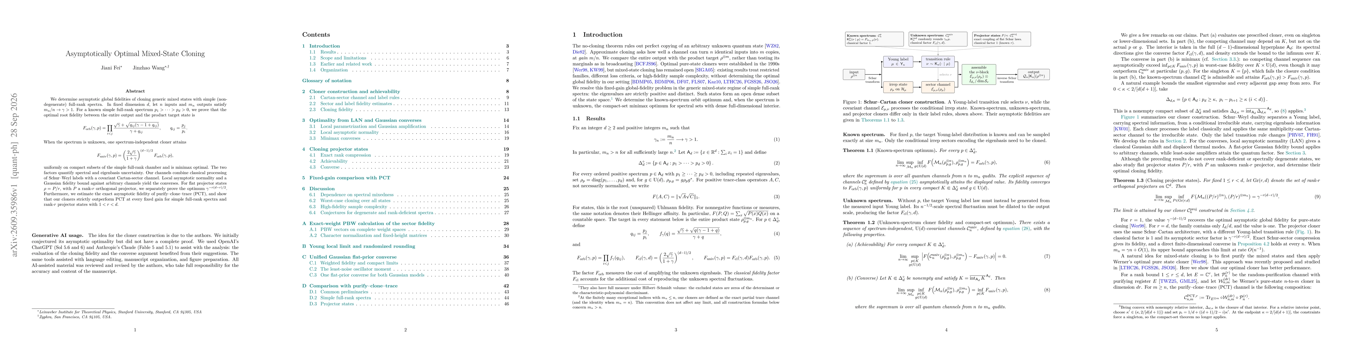Thumbnail for Asymptotically Optimal Mixed-State Cloning