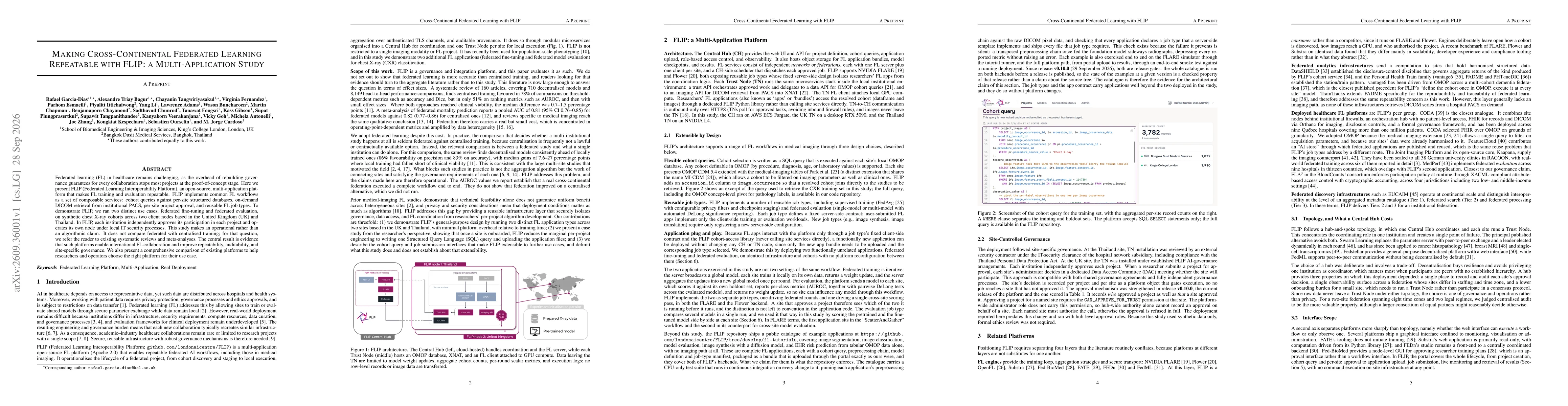 Thumbnail for Making Cross-Continental Federated Learning Repeatable with FLIP: a Multi-Application Study