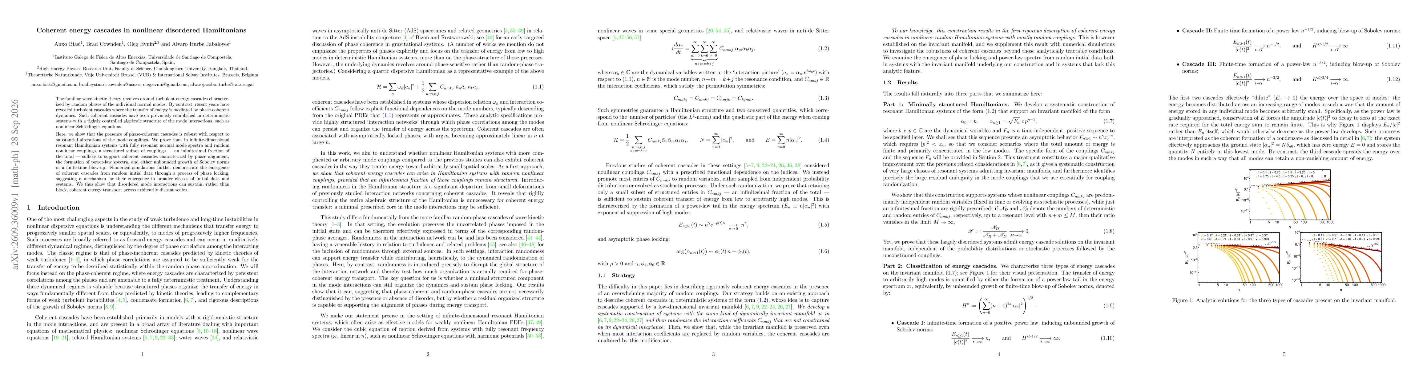 Thumbnail for Coherent energy cascades in nonlinear disordered Hamiltonians