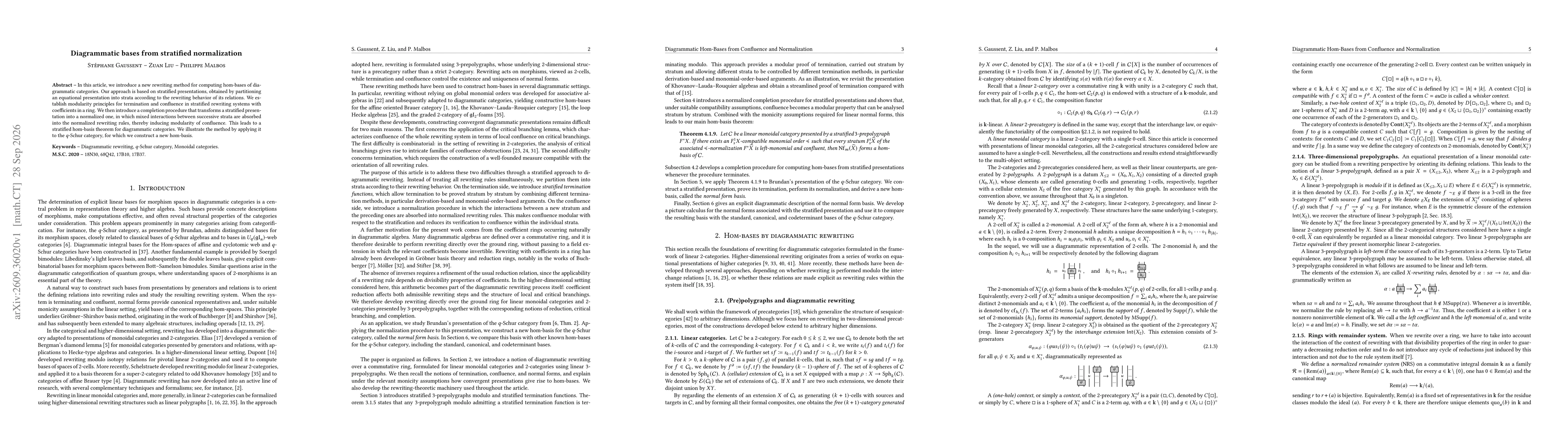 Thumbnail for Diagrammatic bases from stratified normalization