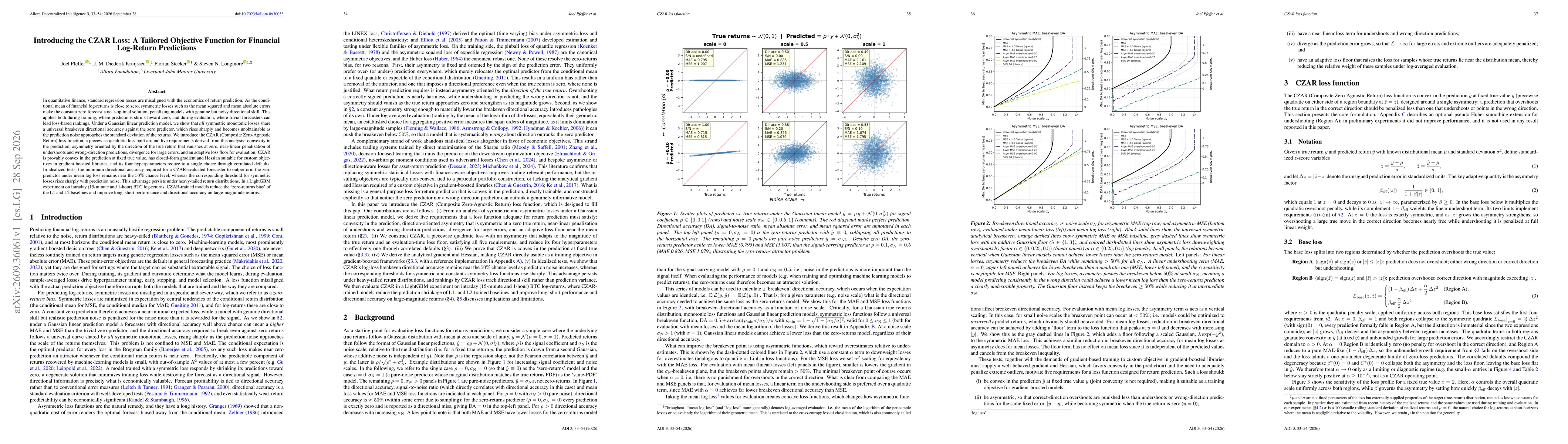 Thumbnail for Introducing the CZAR Loss: A Tailored Objective Function for Financial Log-Return Predictions