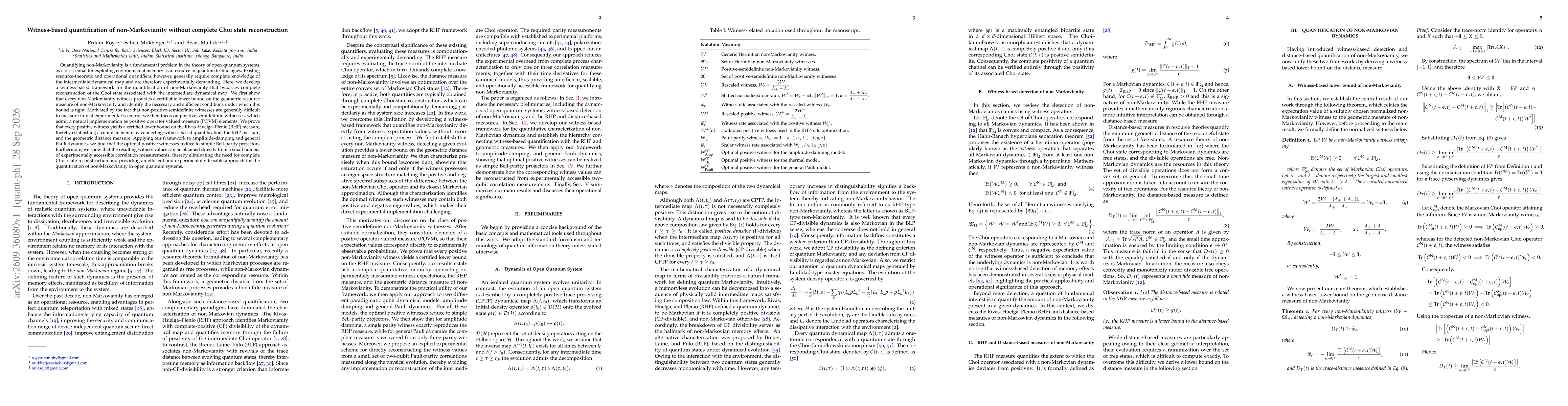 Thumbnail for Witness-based quantification of non-Markovianity without complete Choi state reconstruction