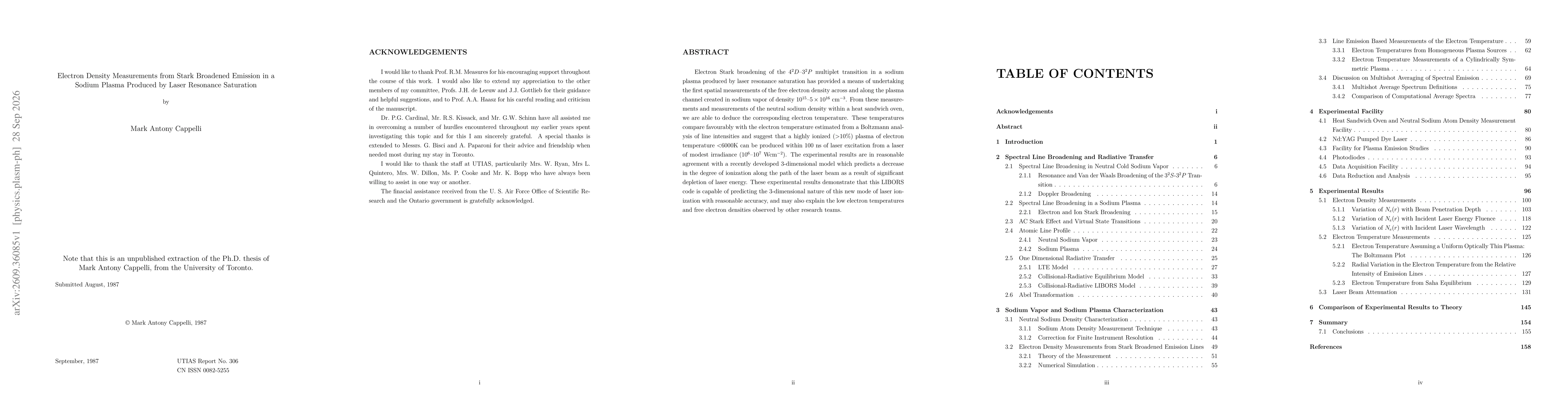Thumbnail for Electron Density Measurements from Stark Broadened Emission in a Sodium Plasma Produced by Laser Resonance Saturation