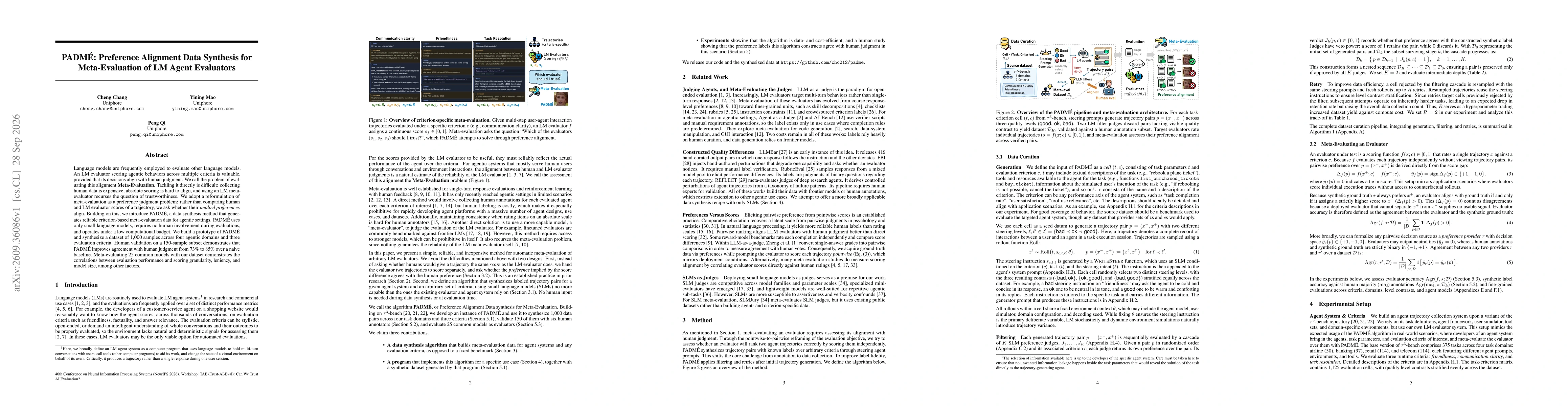 Thumbnail for PADMÉ: Preference Alignment Data Synthesis for Meta-Evaluation of LM Agent Evaluators
