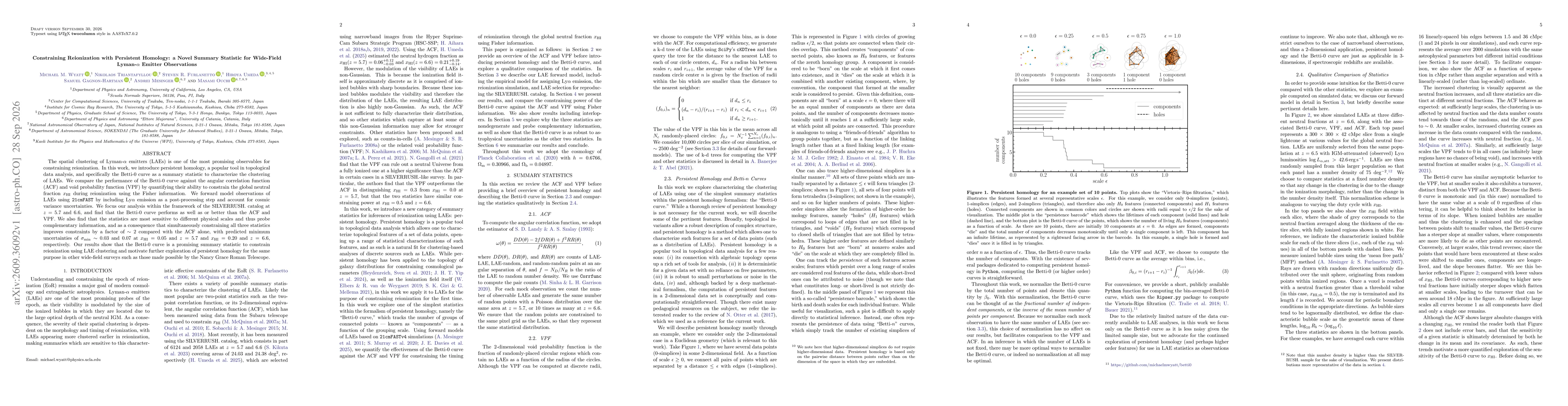 Thumbnail for Constraining Reionization with Persistent Homology: a Novel Summary Statistic for Wide-Field Lyman-$α$ Emitter Observations