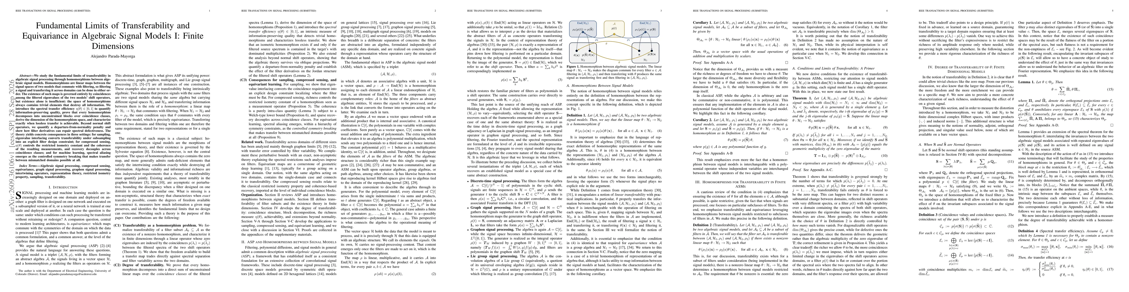 Thumbnail for Fundamental Limits of Transferability and Equivariance in Algebraic Signal Models I: Finite Dimensions