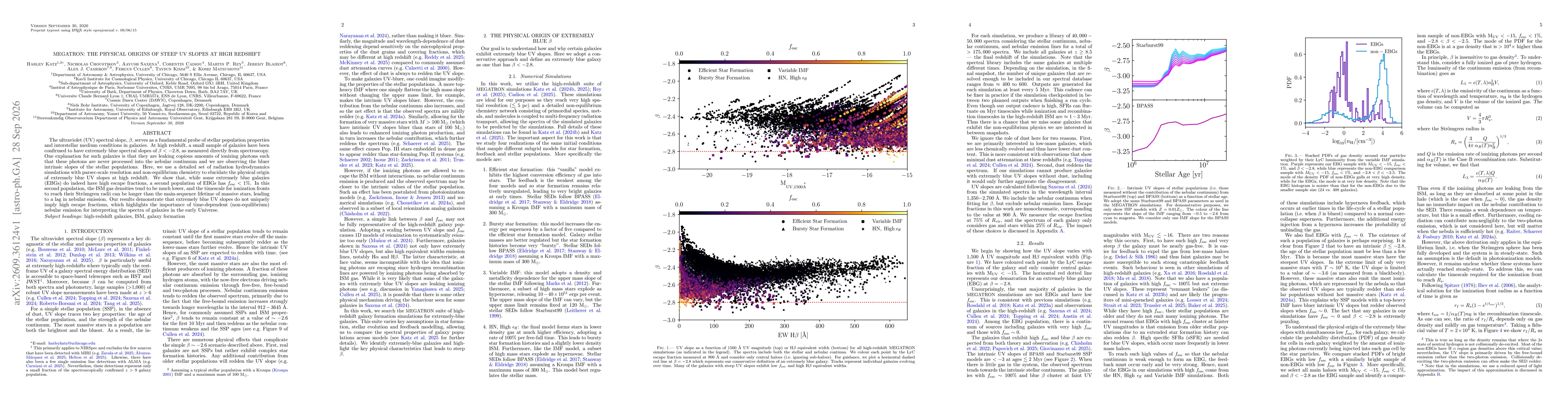 Thumbnail for MEGATRON: The Physical Origins of Steep UV Slopes at High Redshift