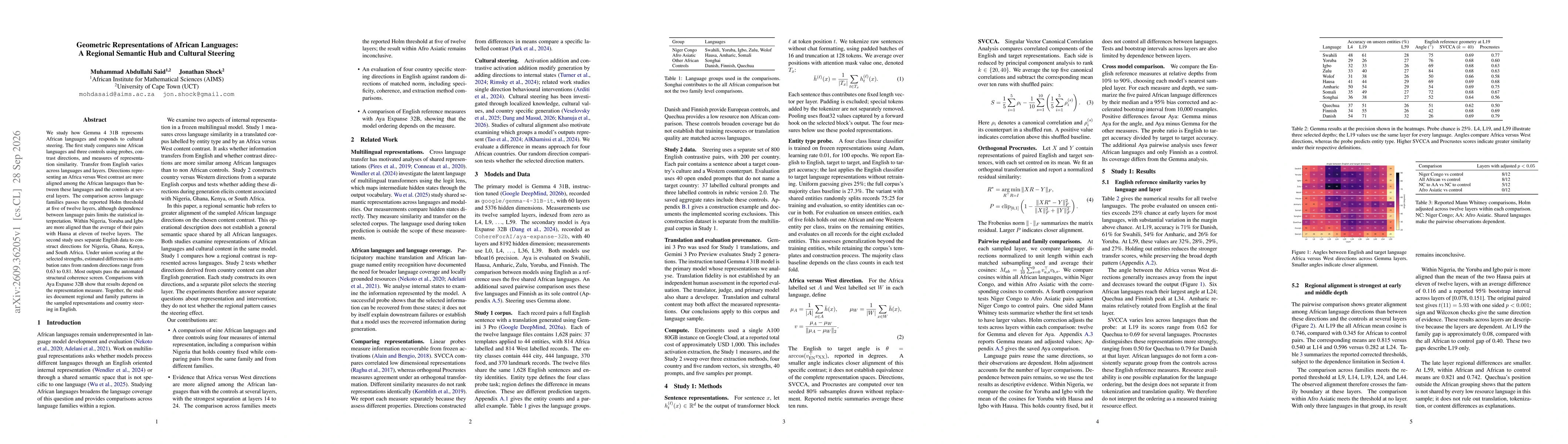 Thumbnail for Geometric Representations of African Languages: A Regional Semantic Hub and Cultural Steering