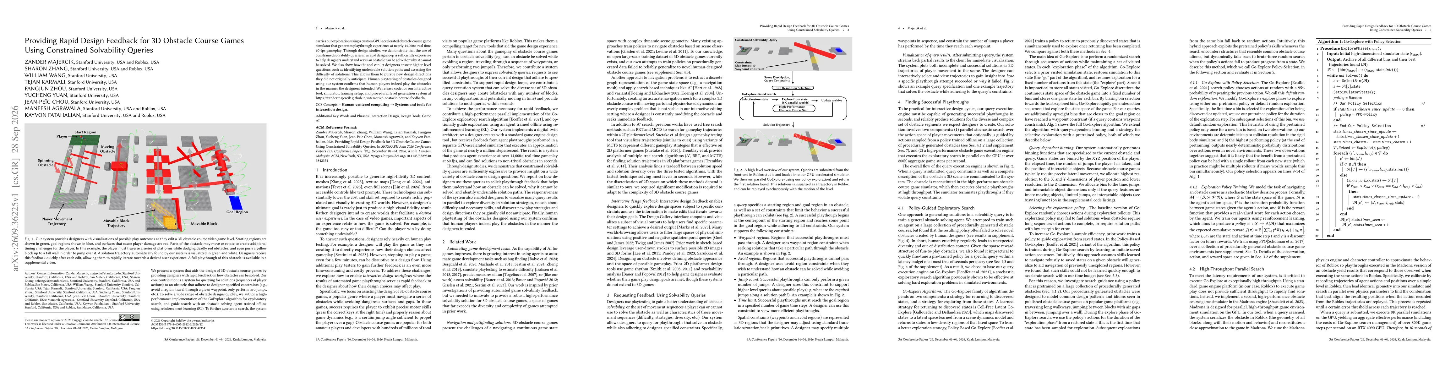Thumbnail for Providing Rapid Design Feedback for 3D Obstacle Course Games Using Constrained Solvability Queries