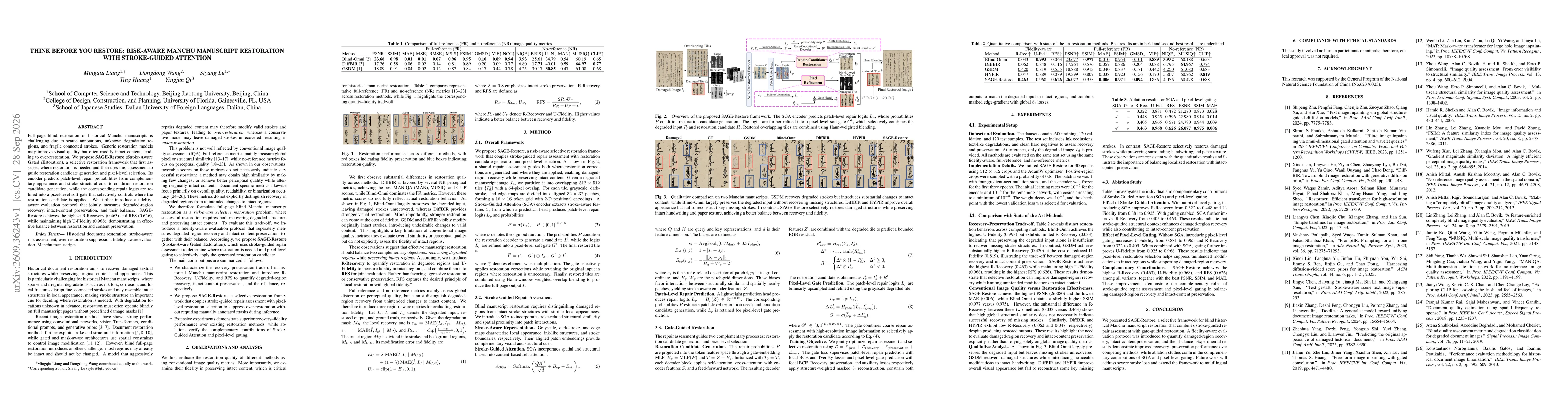 Thumbnail for Think Before You Restore: Risk-Aware Manchu Manuscript Restoration with Stroke-Guided Attention