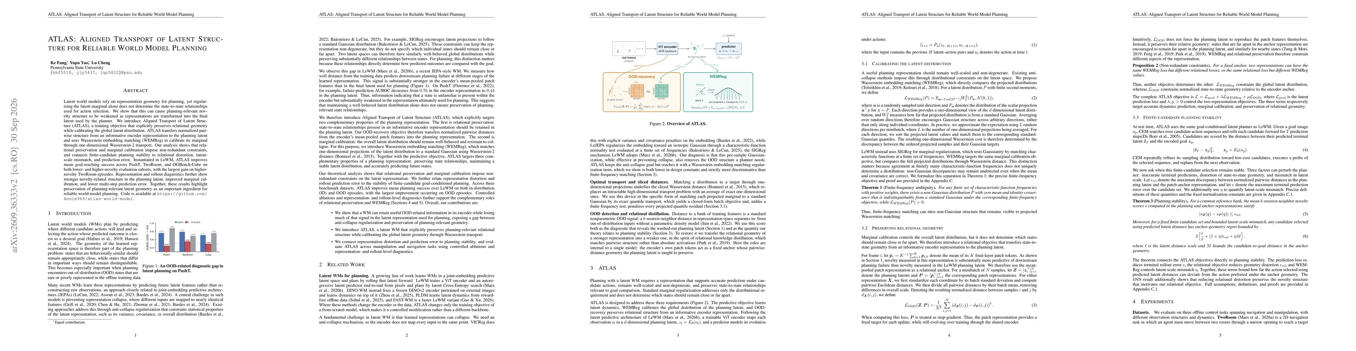 Thumbnail for ATLAS: Aligned Transport of Latent Structure for Reliable World Model Planning