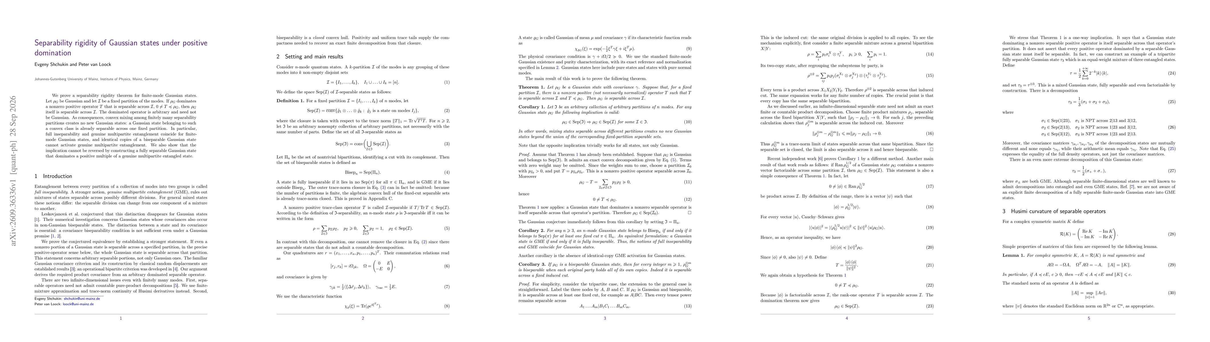 Thumbnail for Separability rigidity of Gaussian states under positive domination