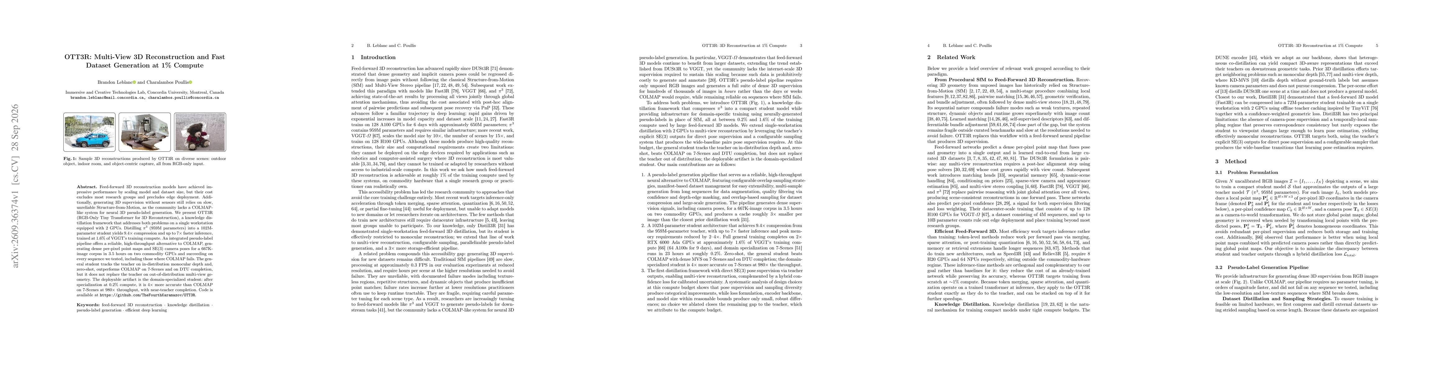 Thumbnail for OTT3R: Multi-View 3D Reconstruction and Fast Dataset Generation at 1% Compute