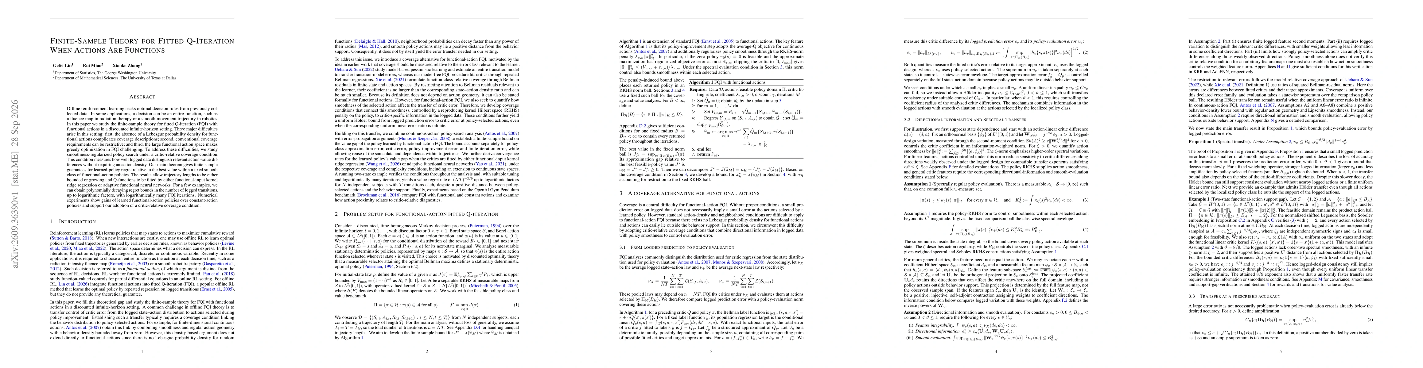 Thumbnail for Finite-Sample Theory for Fitted Q-Iteration When Actions Are Functions