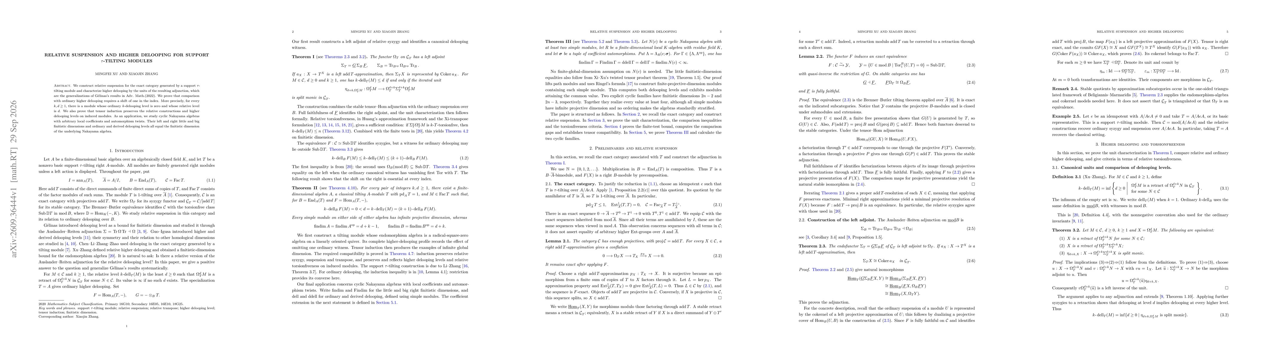 Thumbnail for Relative Suspension and Higher Delooping for Support $τ$-Tilting Modules
