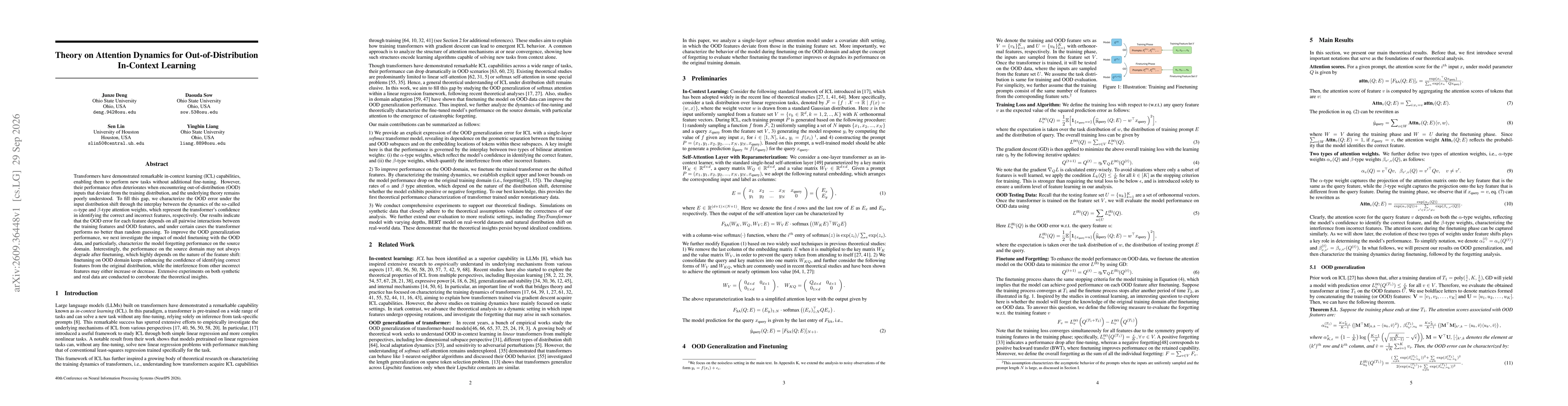 Thumbnail for Theory on Attention Dynamics for Out-of-Distribution In-Context Learning