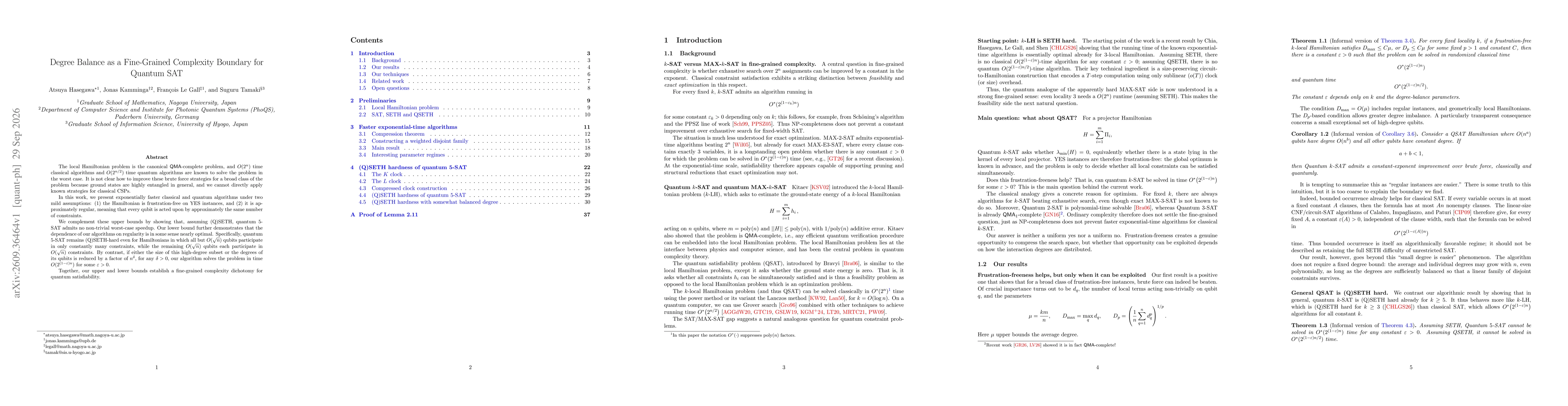 Thumbnail for Degree Balance as a Fine-Grained Complexity Boundary for Quantum SAT