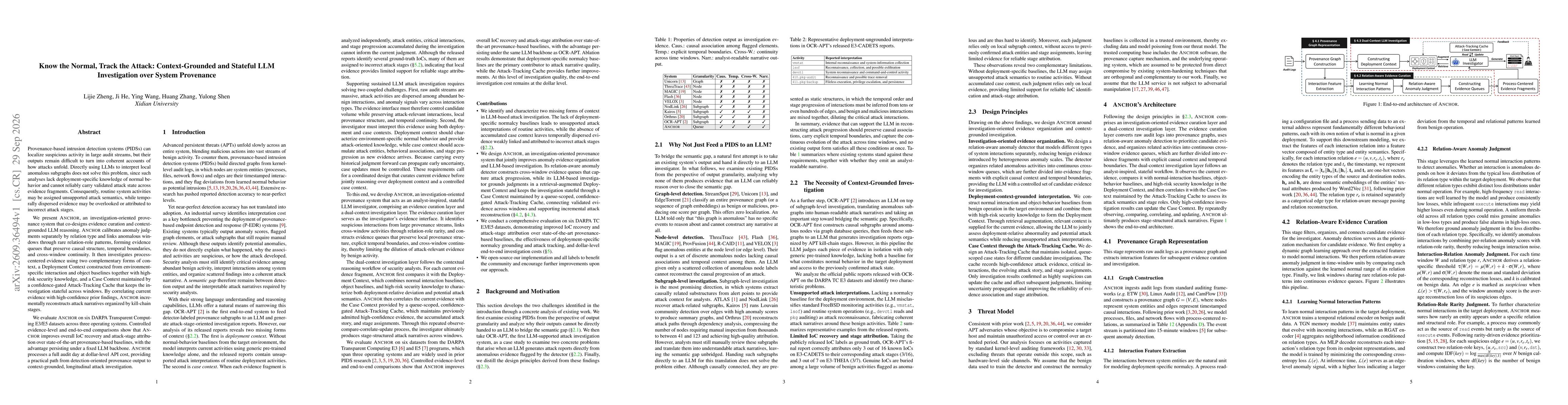 Thumbnail for Know the Normal, Track the Attack: Context-Grounded and Stateful LLM Investigation over System Provenance