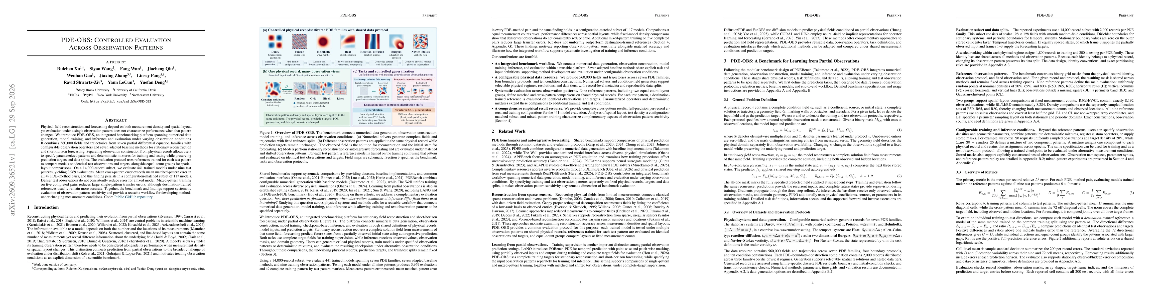 Thumbnail for PDE-OBS: Controlled Evaluation Across Observation Patterns