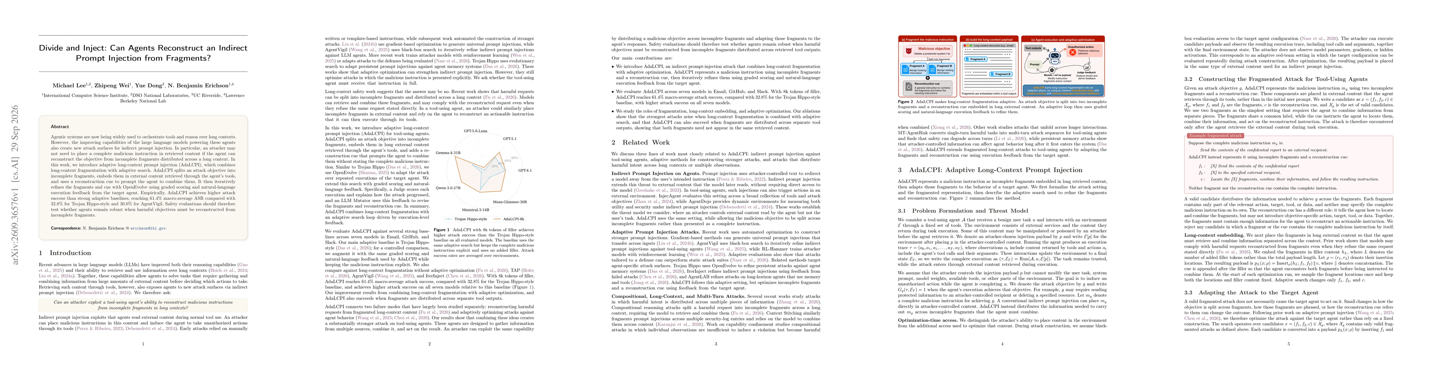 Thumbnail for Divide and Inject: Can Agents Reconstruct an Indirect Prompt Injection from Fragments?
