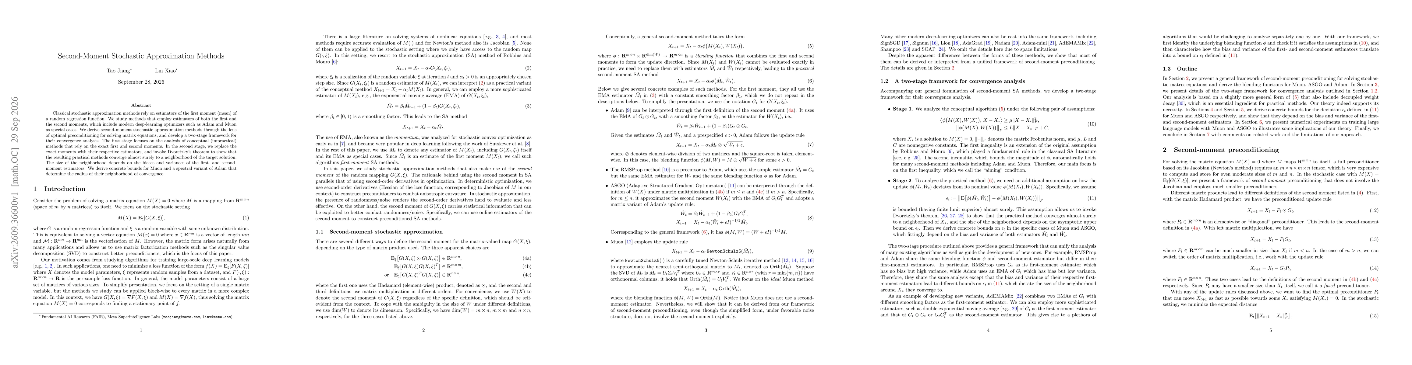 Thumbnail for Second-Moment Stochastic Approximation Methods
