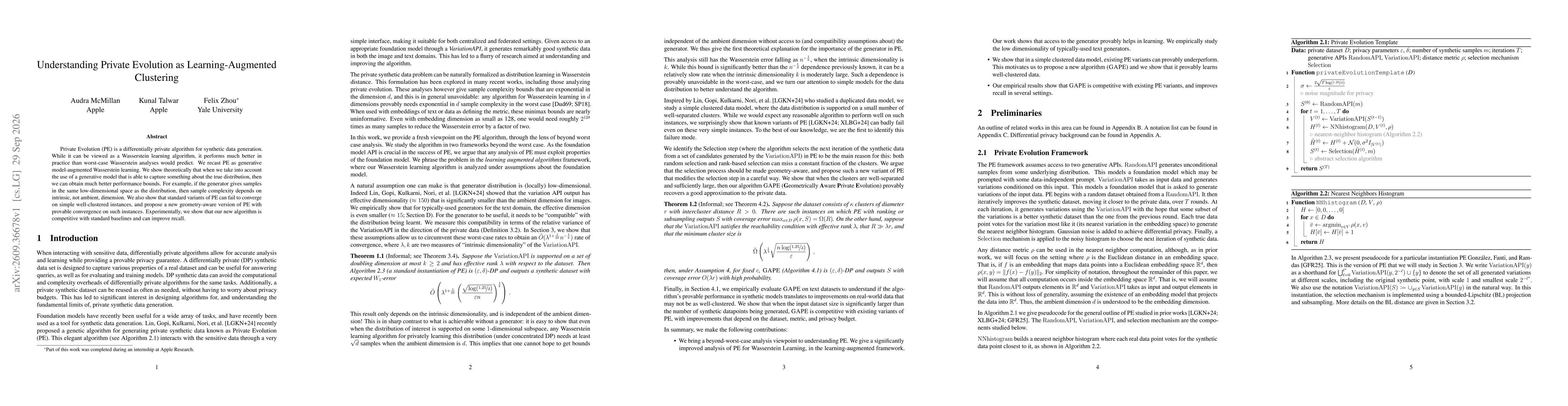 Thumbnail for Understanding Private Evolution as Learning-Augmented Clustering
