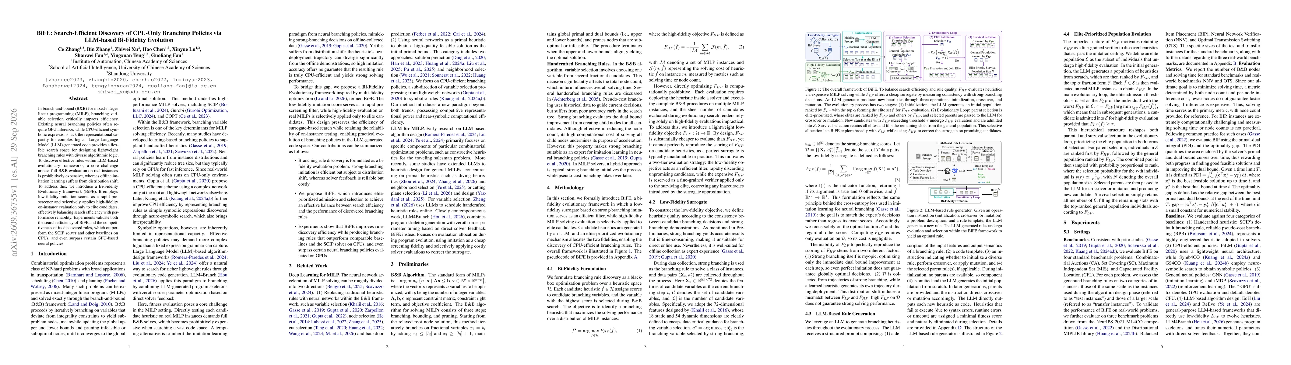 Thumbnail for BiFE: Search-Efficient Discovery of CPU-Only Branching Policies via LLM-based Bi-Fidelity Evolution