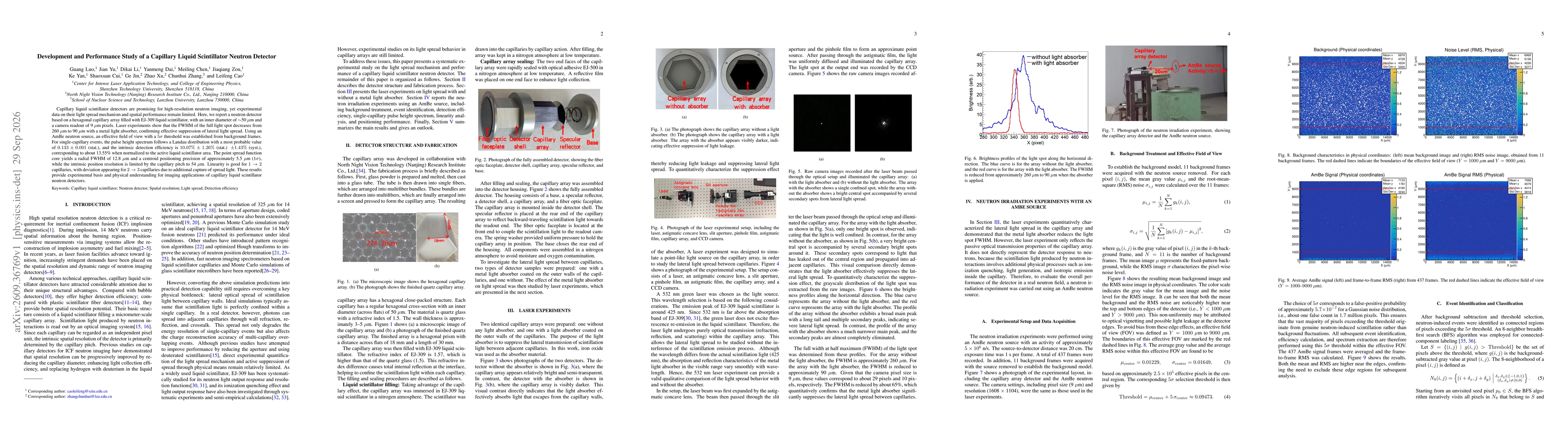 Thumbnail for Development and Performance Study of a Capillary Liquid Scintillator Neutron Detector