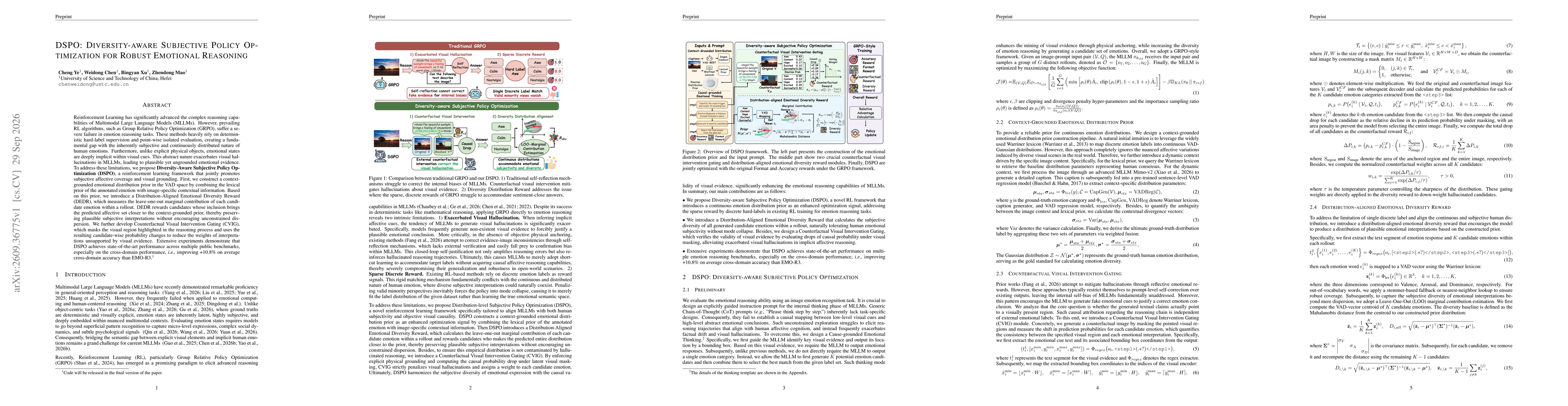 Thumbnail for DSPO: Diversity-aware Subjective Policy Optimization for Robust Emotional Reasoning