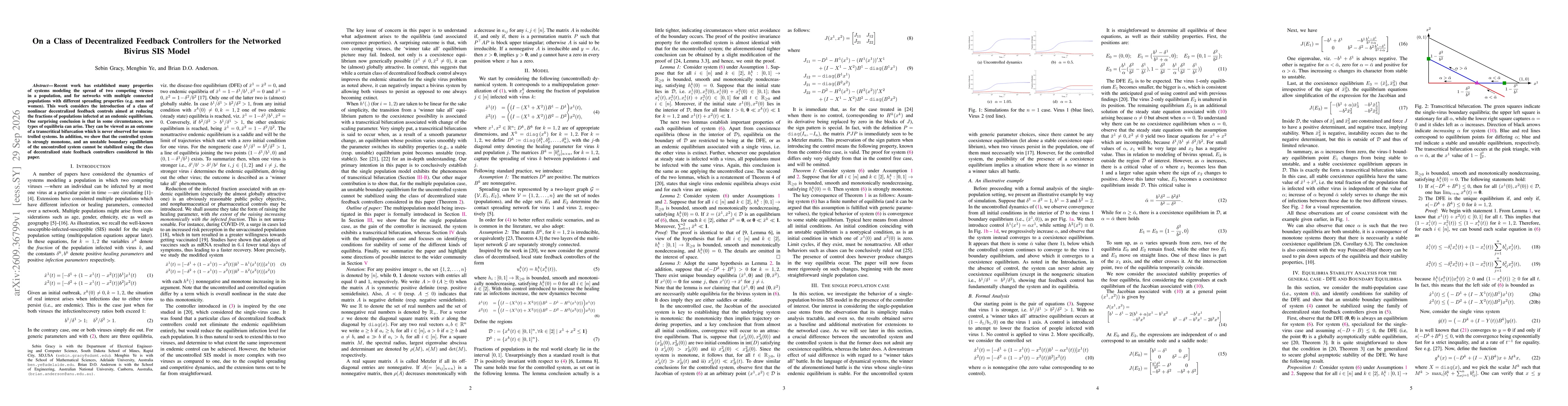 Thumbnail for On a Class of Decentralized Feedback Controllers for the Networked Bivirus SIS Model