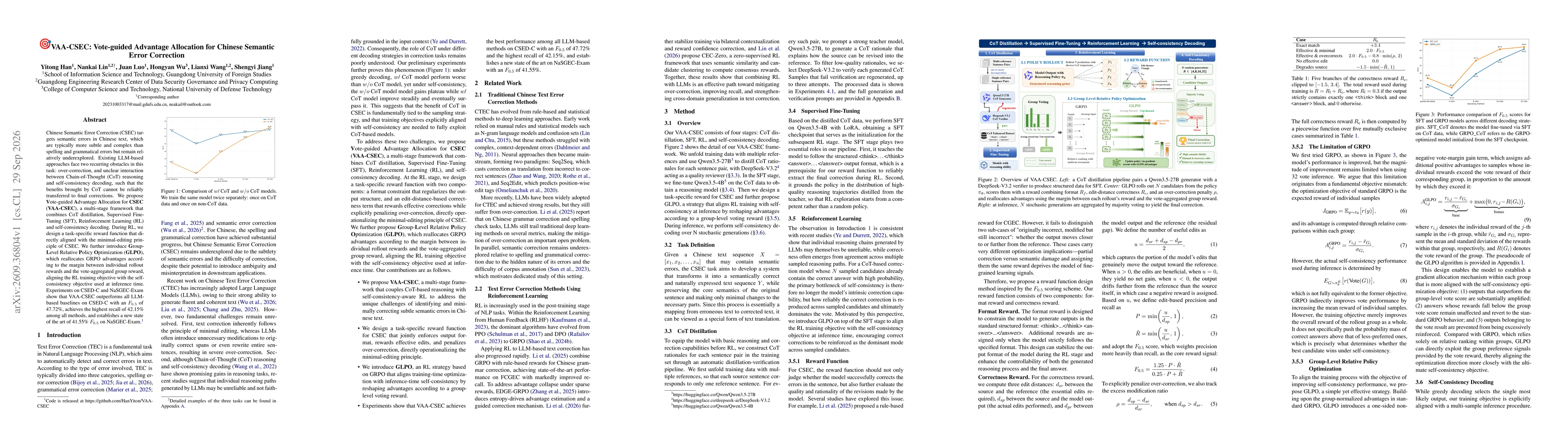 Thumbnail for VAA-CSEC: Vote-guided Advantage Allocation for Chinese Semantic Error Correction