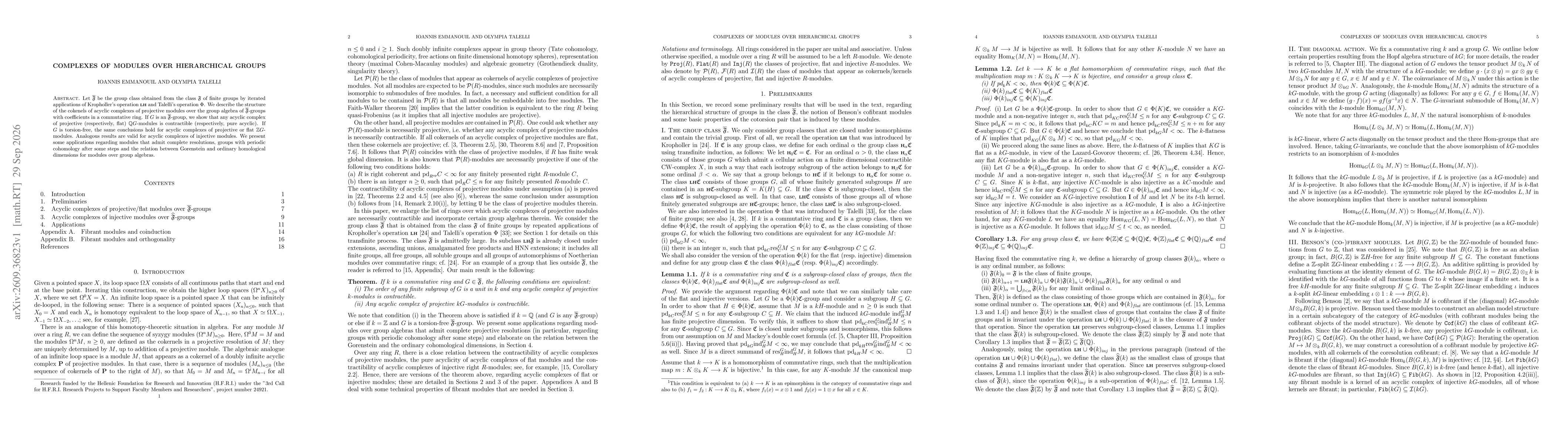 Thumbnail for Complexes of modules over hierarchical groups