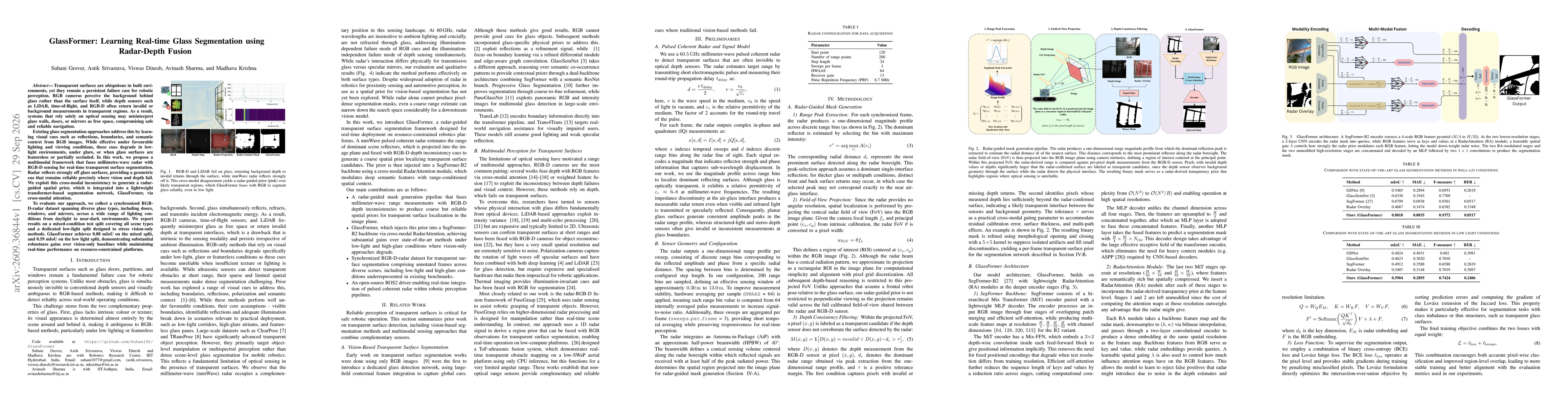Thumbnail for GlassFormer: Learning Real-time Glass Segmentation using Radar-Depth Fusion