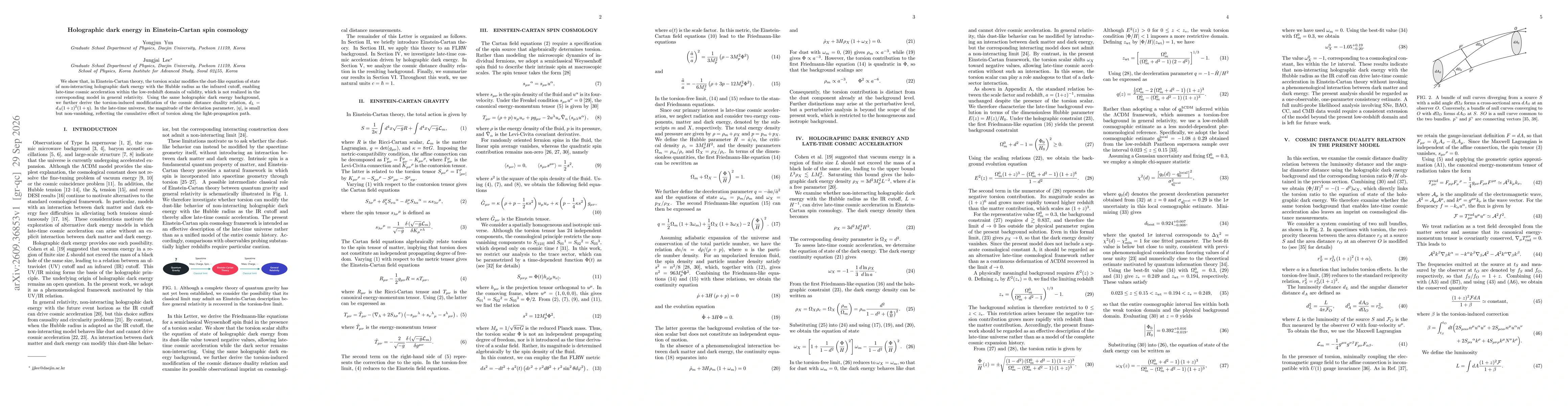 Thumbnail for Holographic dark energy in Einstein-Cartan spin cosmology