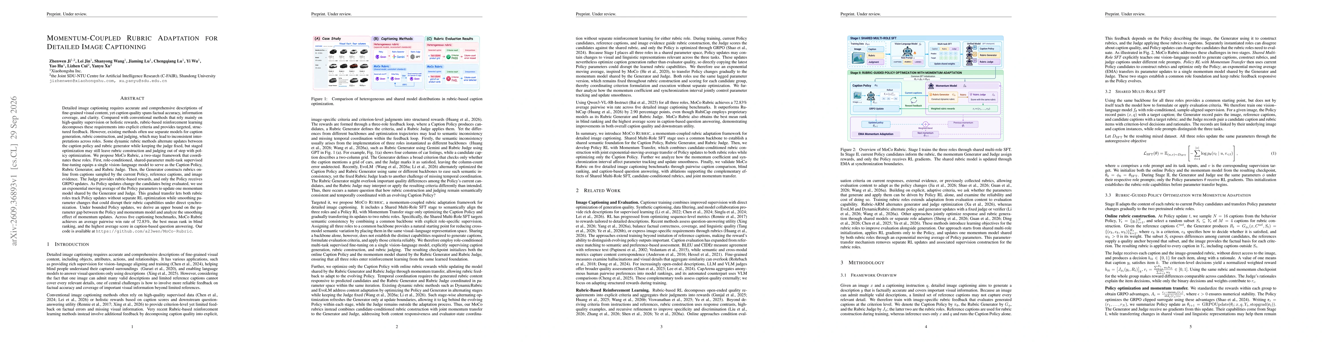 Thumbnail for Momentum-Coupled Rubric Adaptation for Detailed Image Captioning