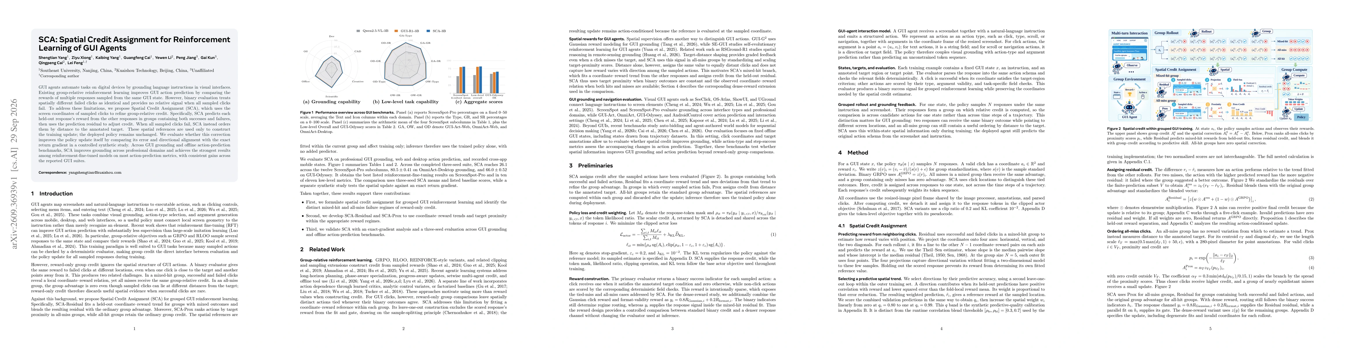 Thumbnail for SCA: Spatial Credit Assignment for Reinforcement Learning of GUI Agents