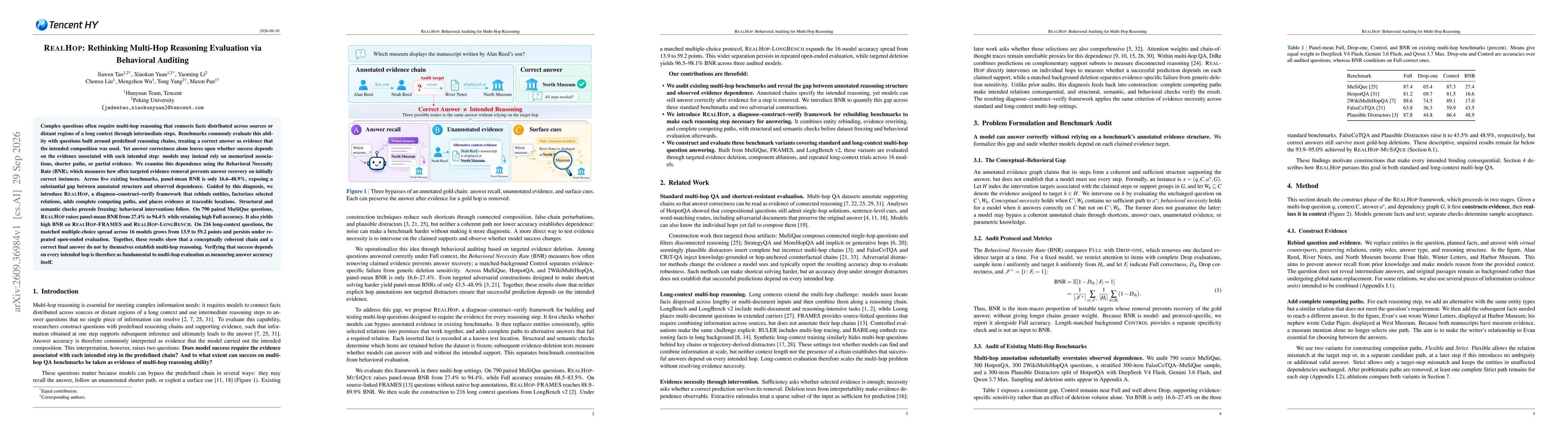 Thumbnail for REALHOP: Rethinking Multi-Hop Reasoning Evaluation via Behavioral Auditing