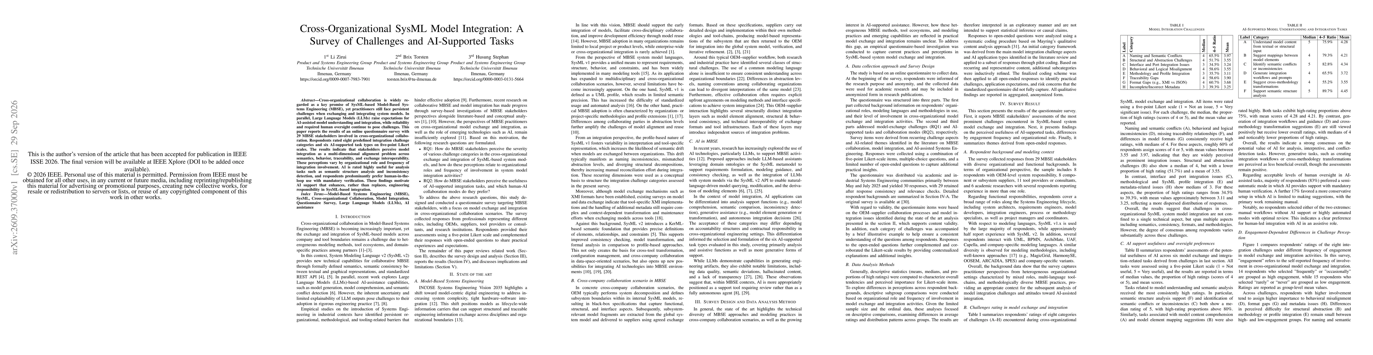 Thumbnail for Cross-Organizational SysML Model Integration: A Survey of Challenges and AI-Supported Tasks